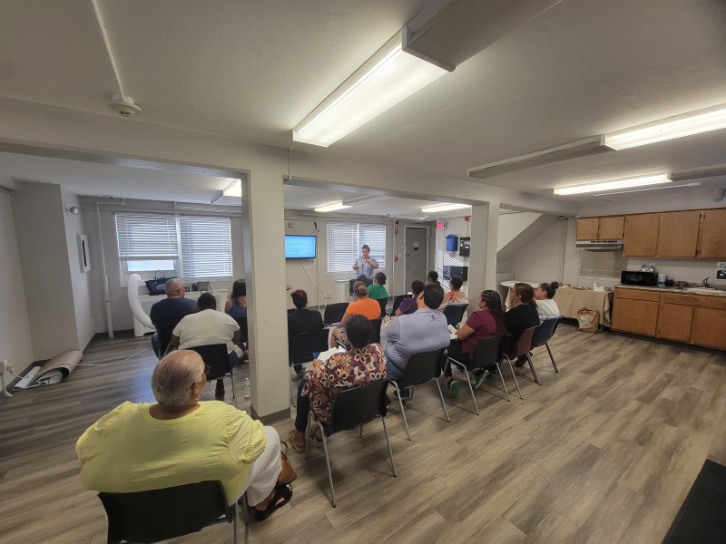 Financial literacy presentator and audience